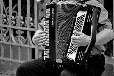Man playing accordion